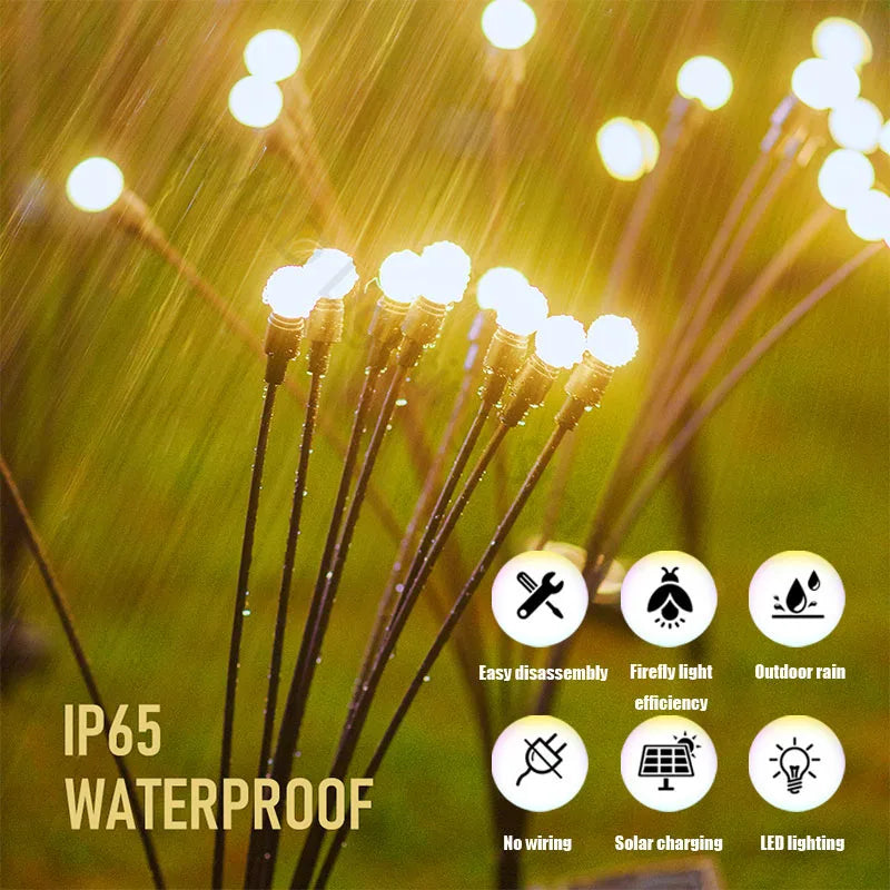 Solar LED Light Outdoor Garden Decoration Landscape Lights Firework Firefly Lawn Lamps Country House Terrace Balcony Decor Lamp