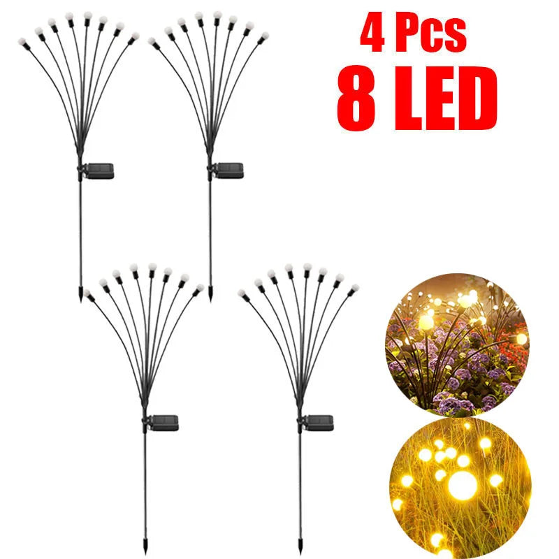 Solar LED Light Outdoor Garden Decoration Landscape Lights Firework Firefly Lawn Lamps Country House Terrace Balcony Decor Lamp